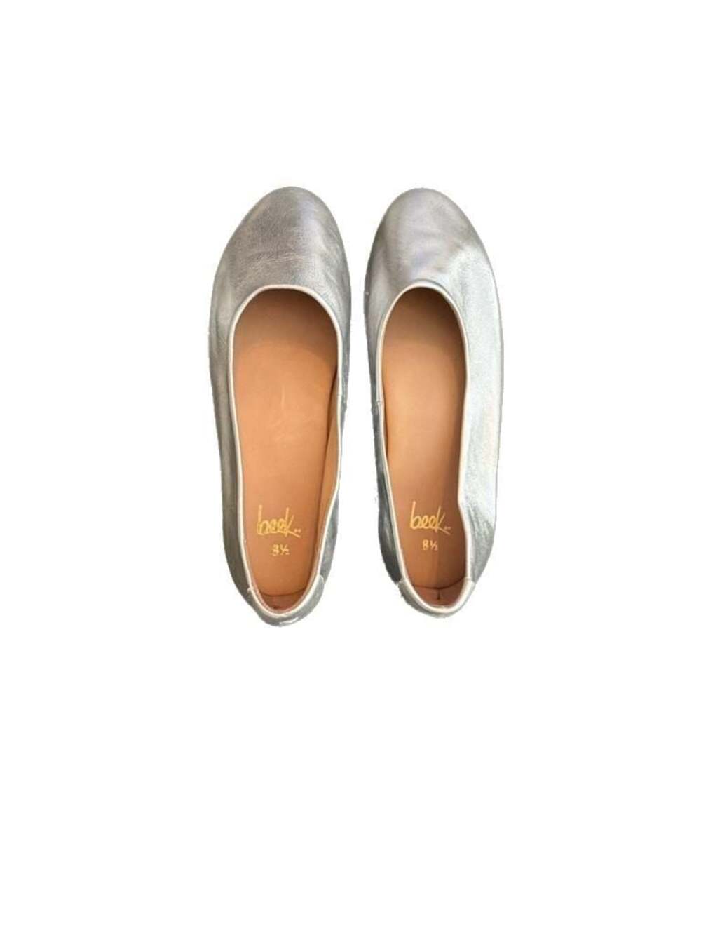 Beek Swiftlet Leather Ballet Slipper in Silver